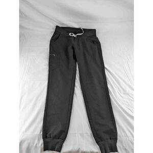 FIGS Black Jogger Scrub Pants Technical Collection Drawstring Zipper Pocket M/T